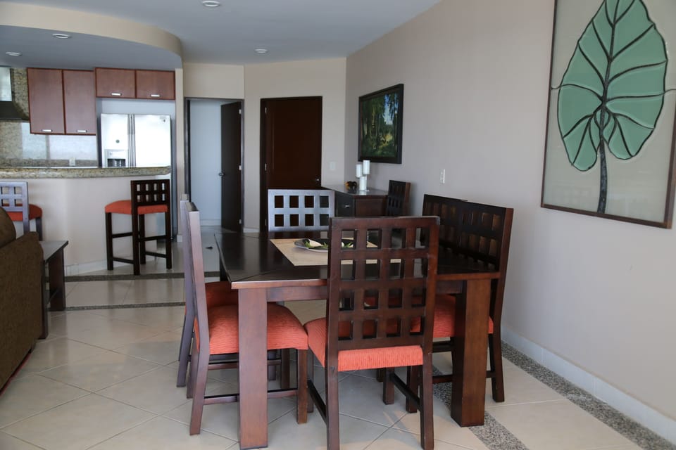 Dining room table with ocean view