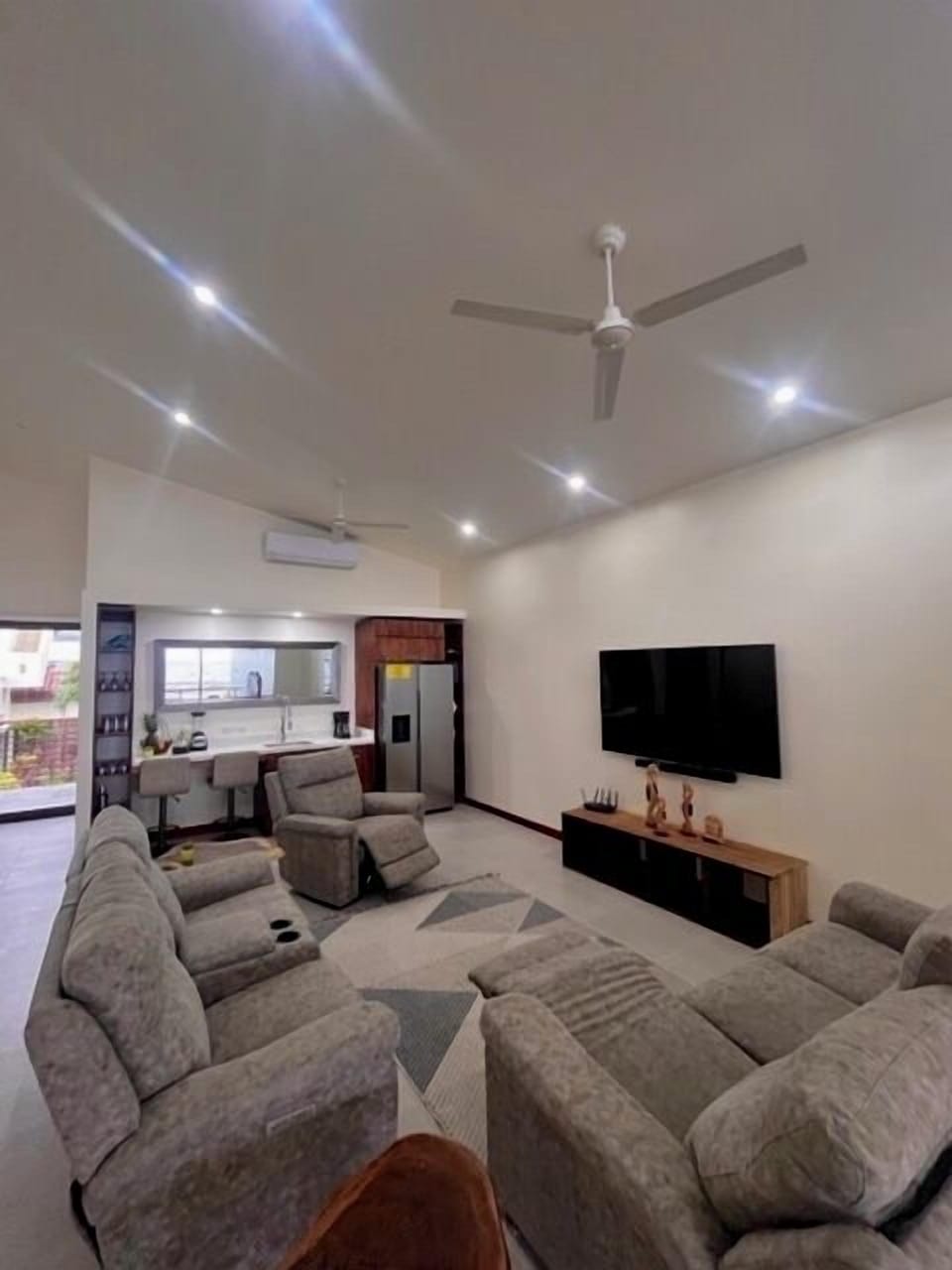 Living Room with built in bar