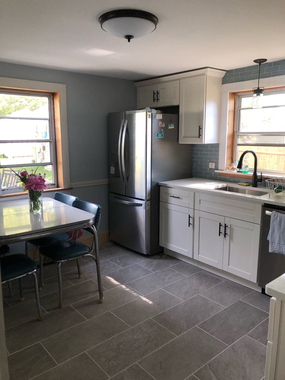 Newly renovated eat in kitchen