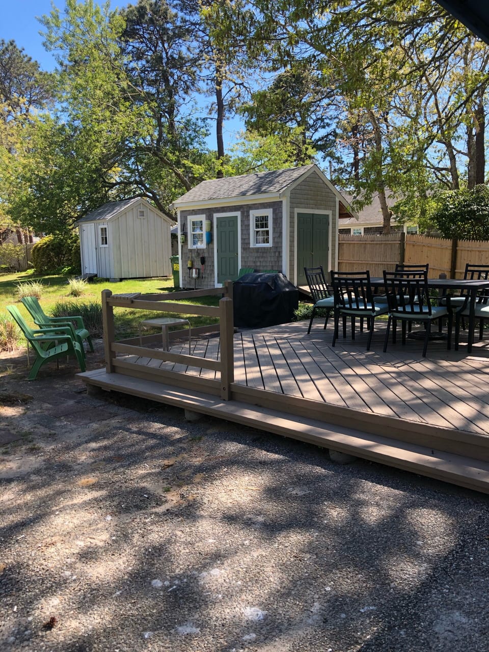 Large deck and lower patio 