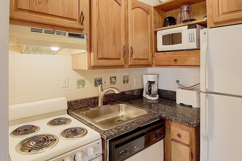 New granite counter tops and new stove
