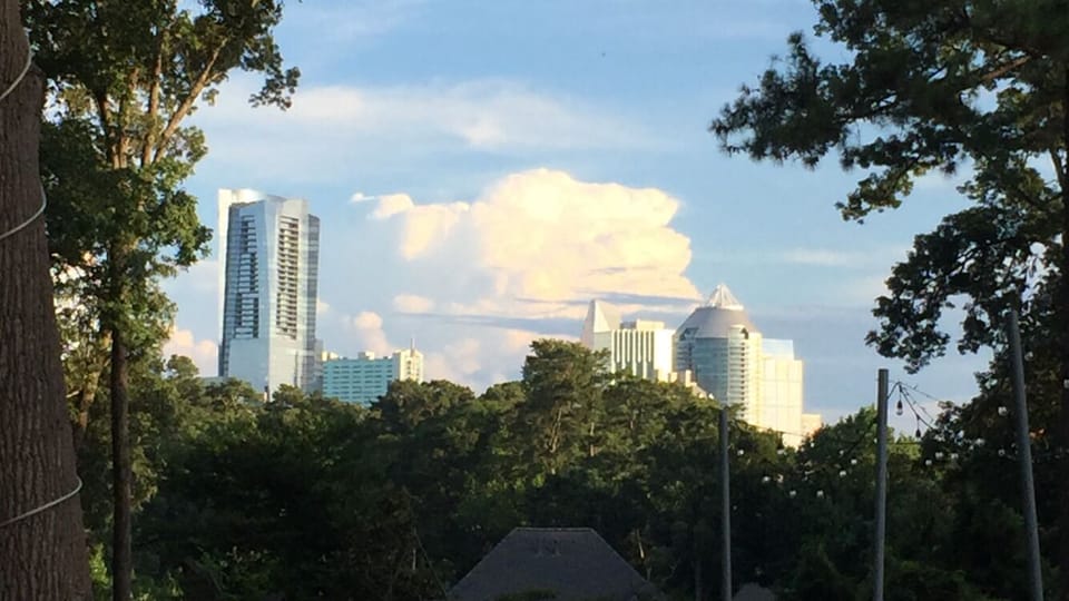July 2018 photo of skyline view from back yard