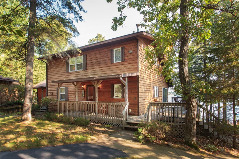 Nestled on an acre of land you have total privacy at your own lake home getaway.