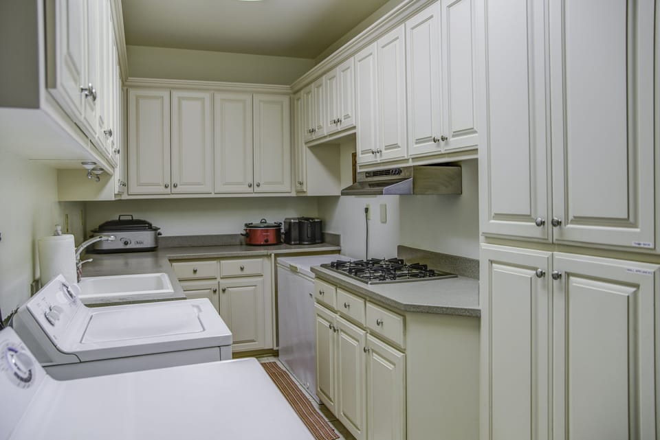 The laundry room includes a second stove top (gas) and deep freezer.