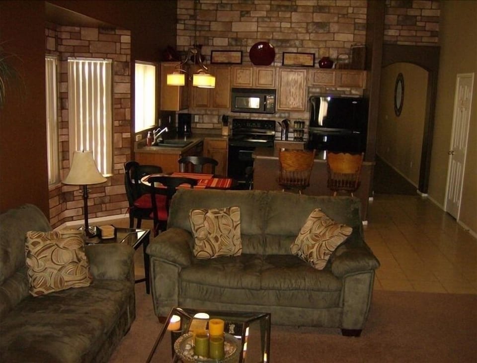 Family, dining and Kitchen with island