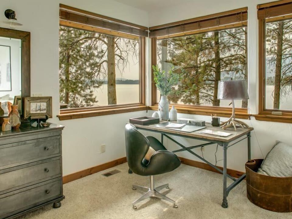 Office area with high speed, secured WiFi and Ethernet ports.