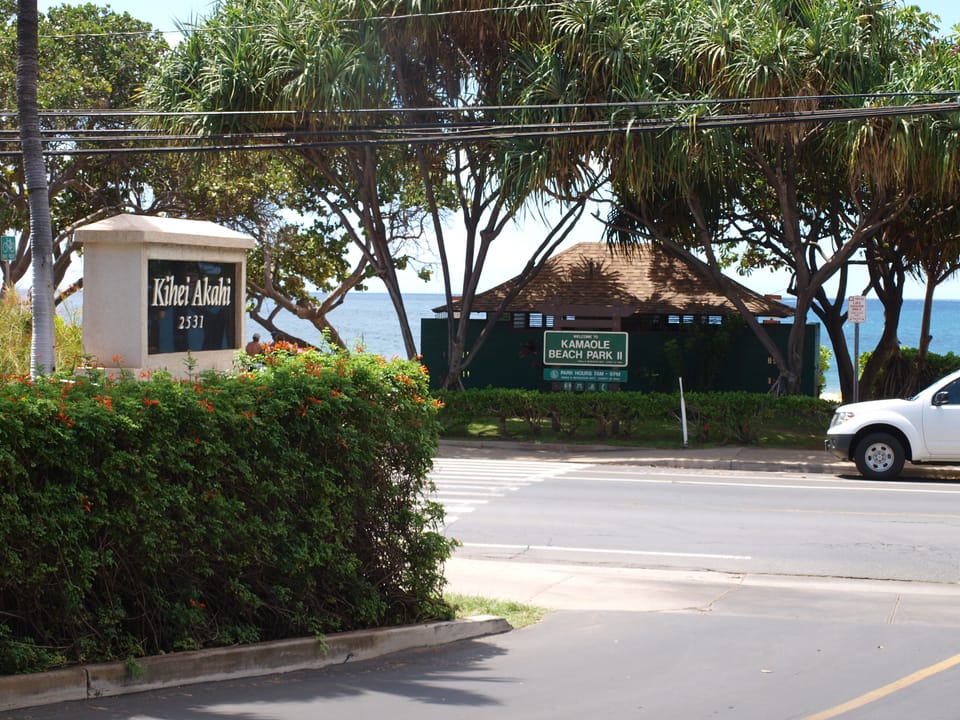 Directly across from Kamaole Beach Park II.  One of three with lifeguards.