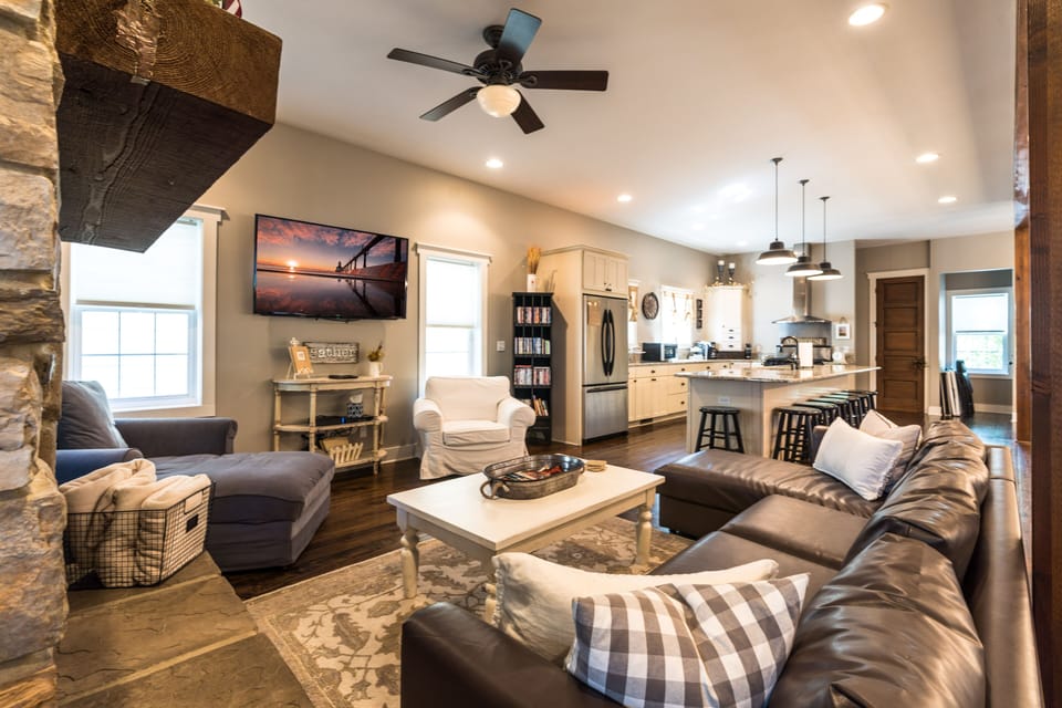 Open concept family room and kitchen