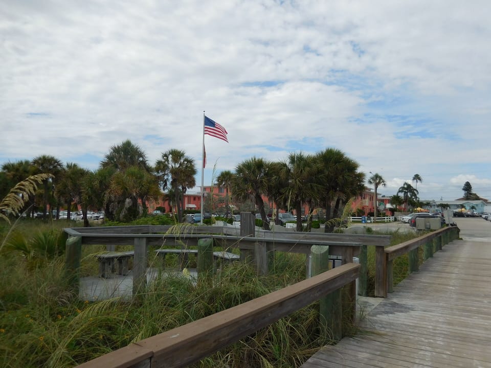 View of the condo from the beach boardwalk