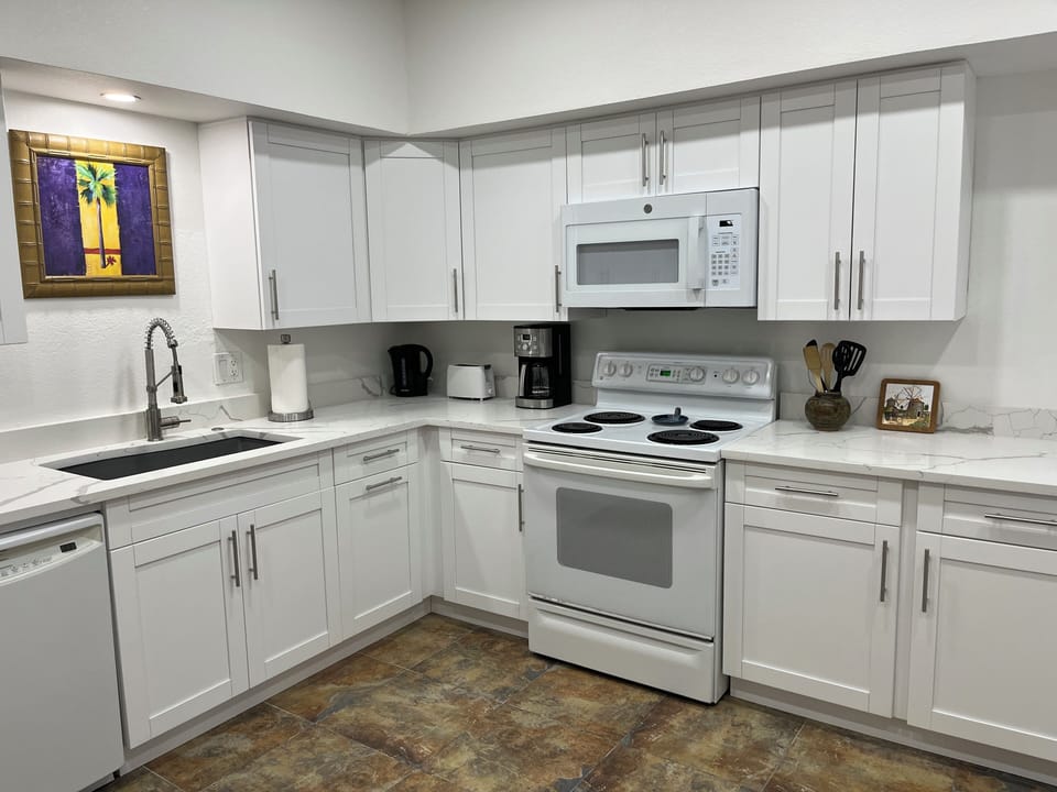 Spacious Kitchen, Marble Counter Tops,   Dishwasher, Stove, 