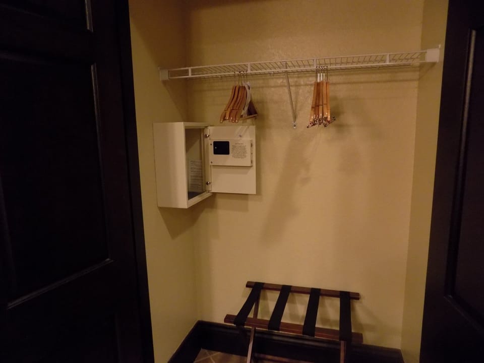 There is a safe in the closet of the master bedroom