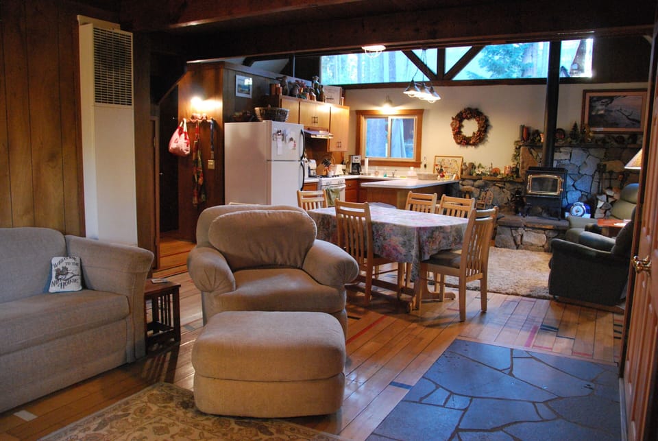 From the side entry door. Kitchen on left. 