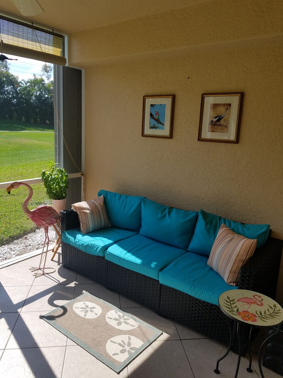 Couch on the Lanai. Great for reading and cat naps