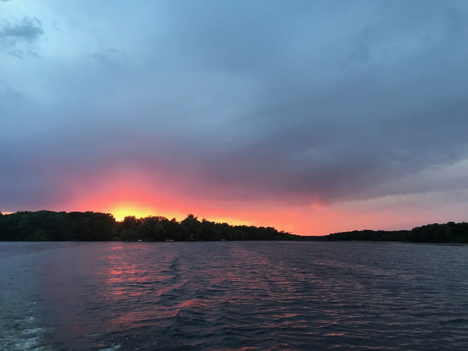Sunrise on the Apple River Flowage from the dock