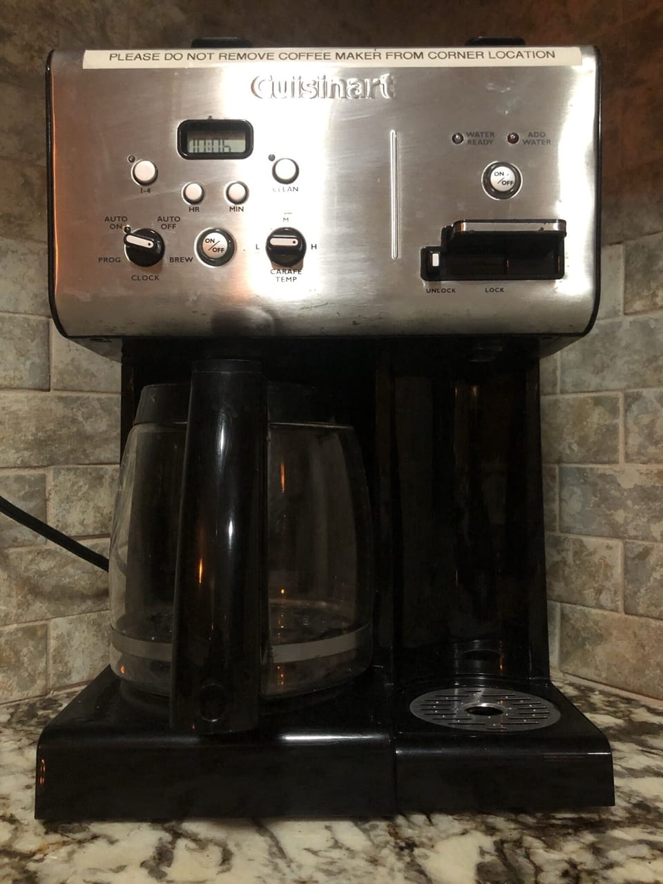Cuisinart coffee maker with separate hot water dispenser for tea or cocoa 