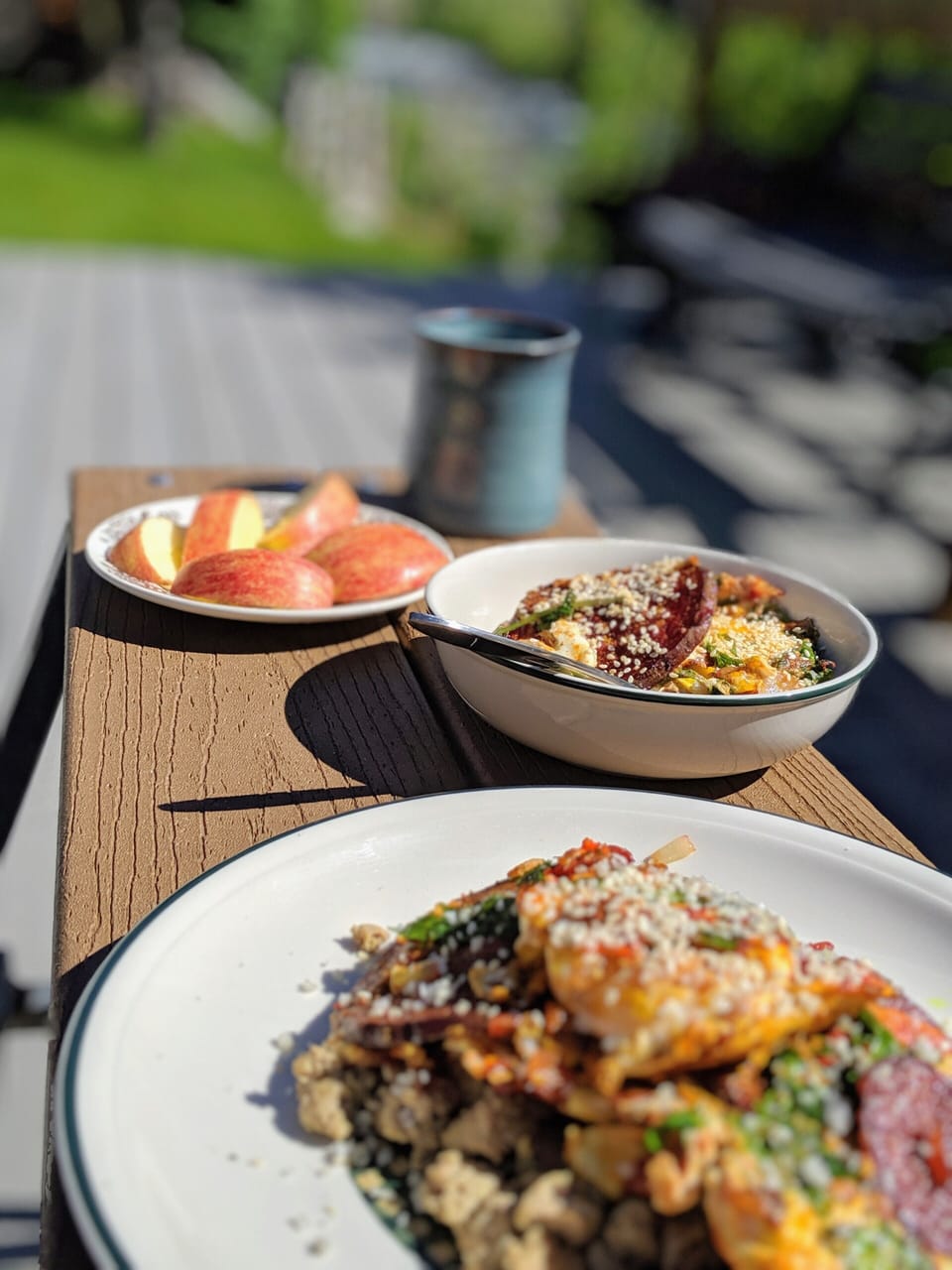 Breakfast on the deck.