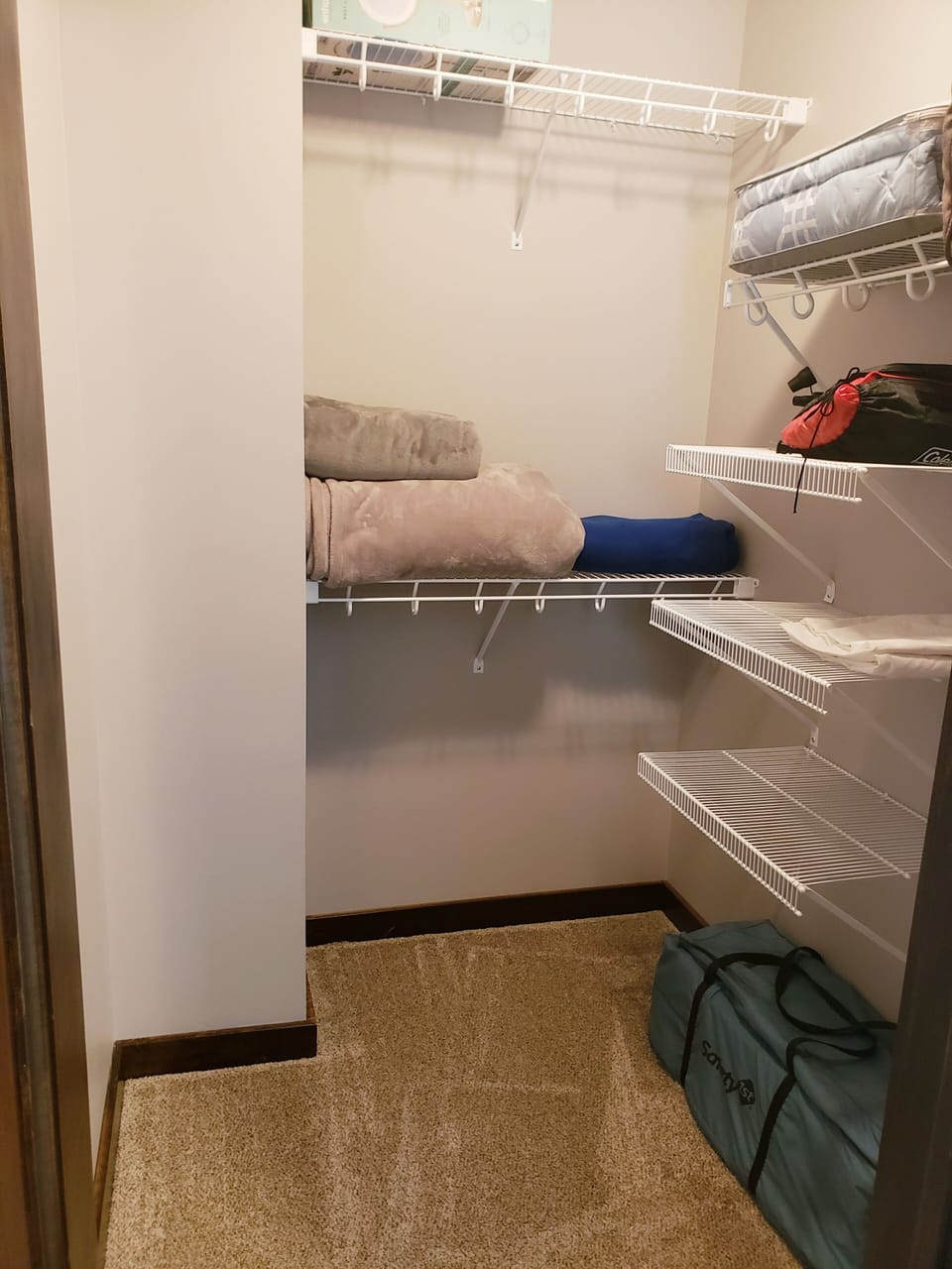 Master Walk-in Closet. Pack N Play. Twin Air Mattress.