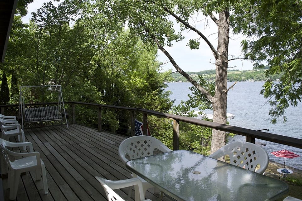 Lake view from upper deck - french doors from living room