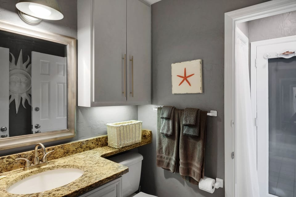 Second Master attached bath with walk in shower.