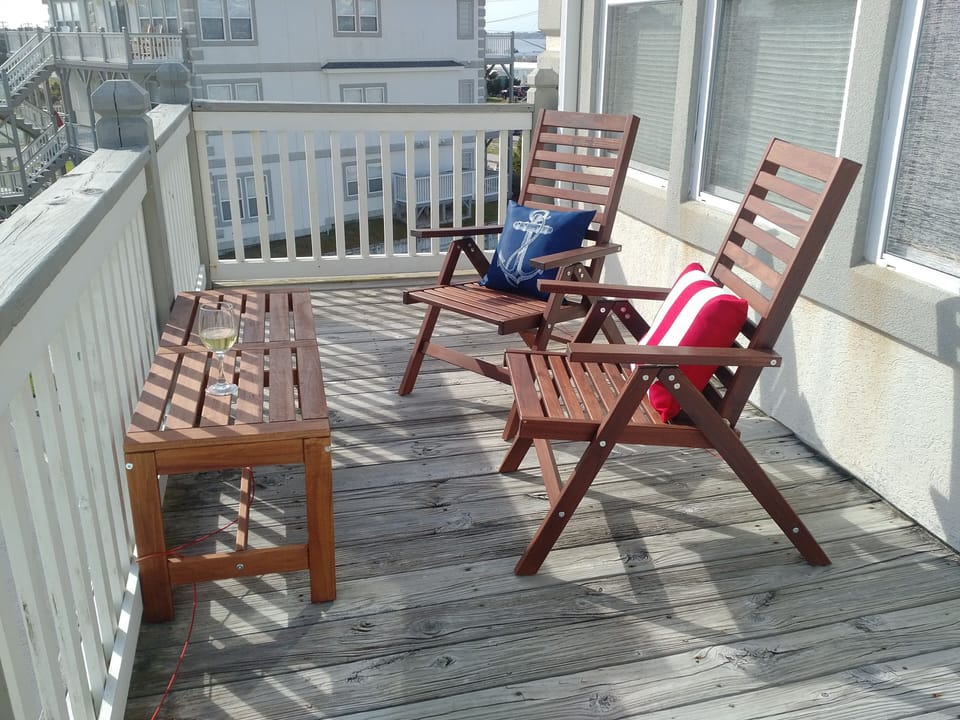 relax on the ocean-side deck