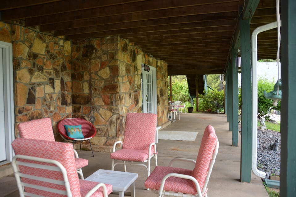 Lower Level Covered Patio w/ View of Lake, & Plenty of Seating