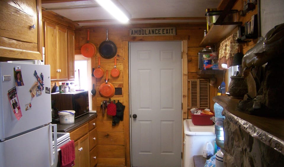 Kitchen looking towards side entrance