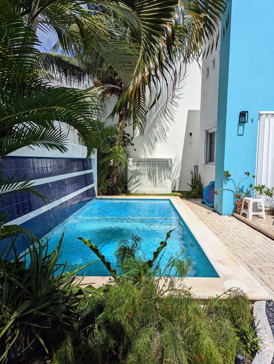 Other side of the pool. View from the patio area.