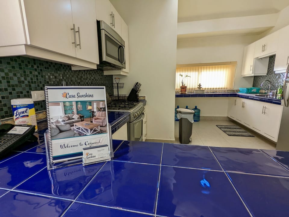 Beautiful welcome book introduces you to the house with Cozumel recommendations.