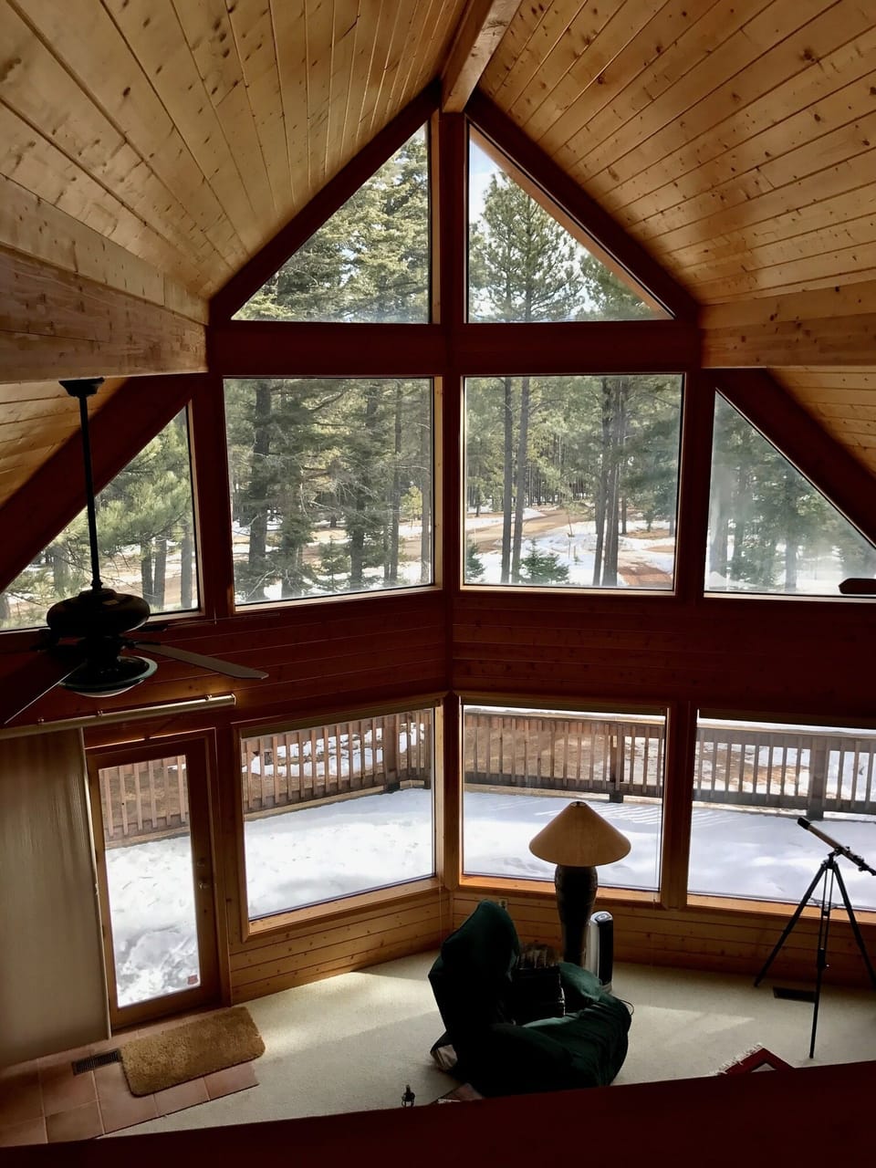 View from loft, looking out to front drive coming into the house.  