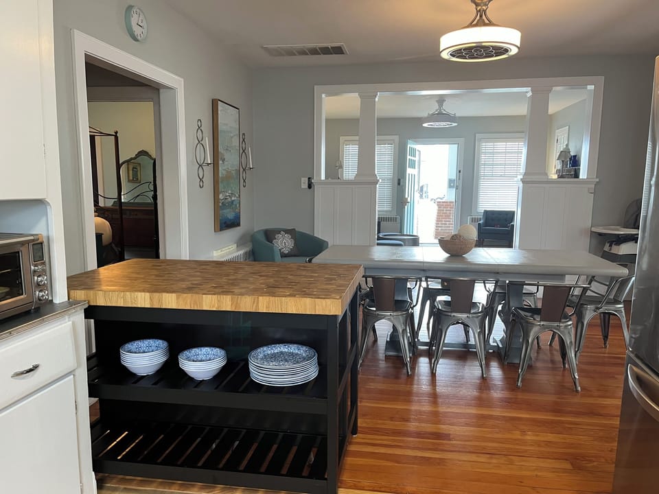 Open floor plan for quality family time. Original wood floors too!