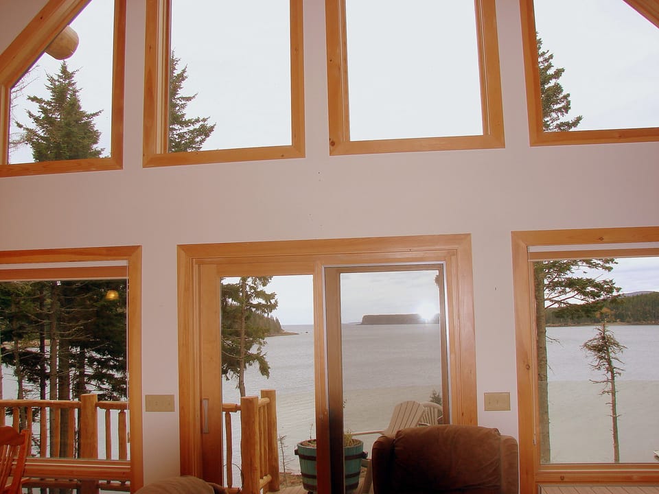 The entire front of the house faces the ocean with a wall of windows.