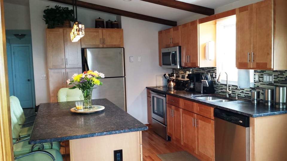 Plenty of room to prepare meals and for friends to gather.