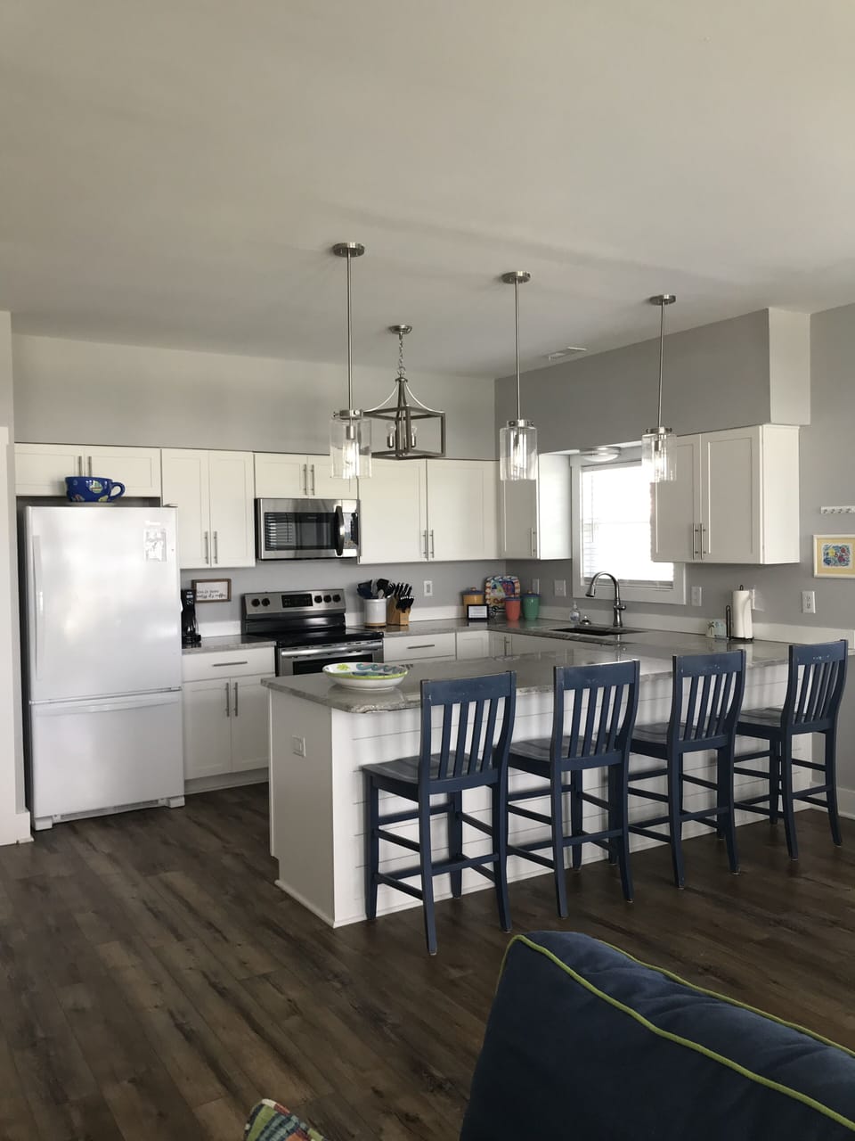 Kitchen and Bar. New in 2019 cabinets, appliances, granite.