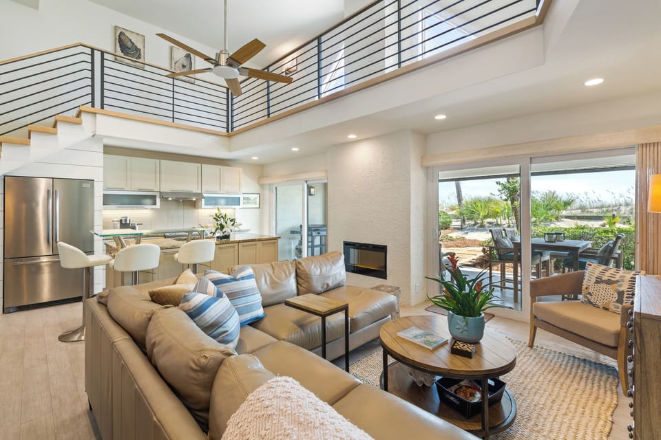 The Open Floor Plan is bright and airy, and every room opens to beach and ocean