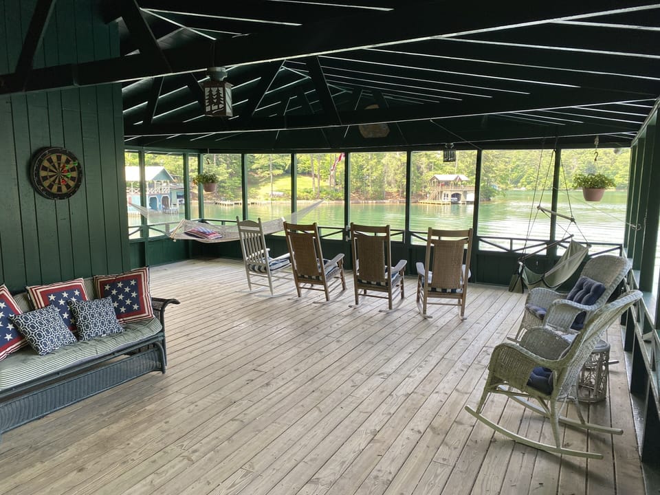 One of the largest boathouses on the lake with kitchen and changing room!