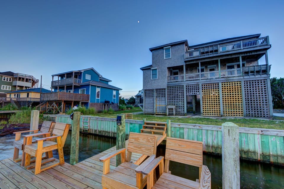 View of back of the house from the dock
