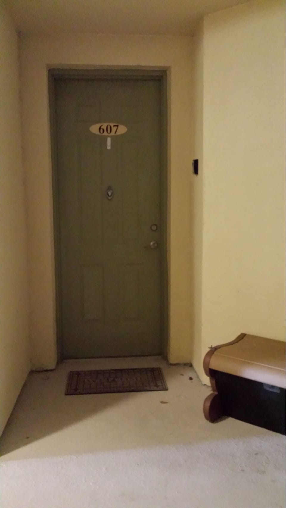 Front Door & Bench for Garbage Pickup