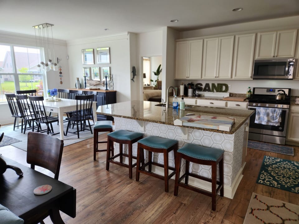 View from living room toward kitchen and dining