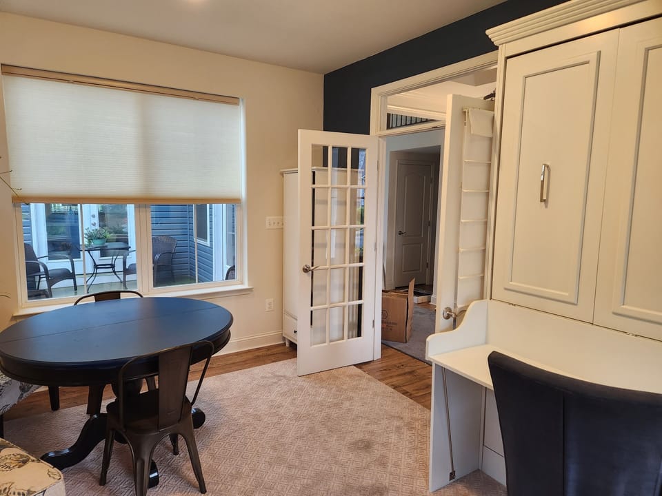Bedroom 4:  1st floor  (Office/Library) Desk is a Queen sized Murphy bed