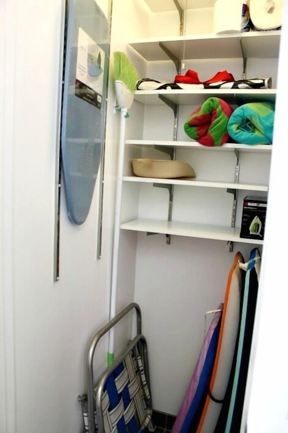 Your own personal storage room can be found in the laundry room.
Storage area contains boogie boards, beach chairs and umbrella.


You have a personal storage area