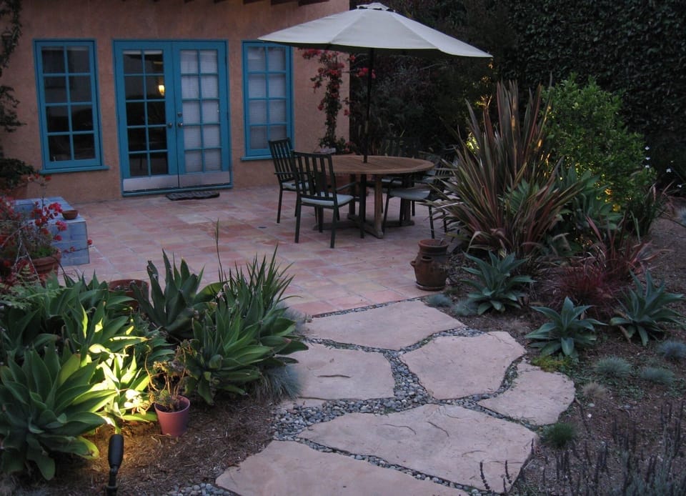 Front entrance at dusk