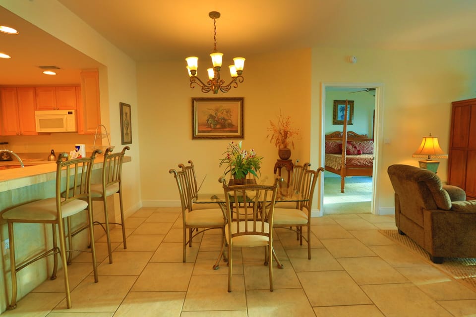 The dining area