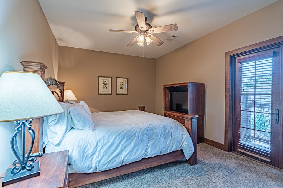 Unit D King size bedroom with Juliette balcony