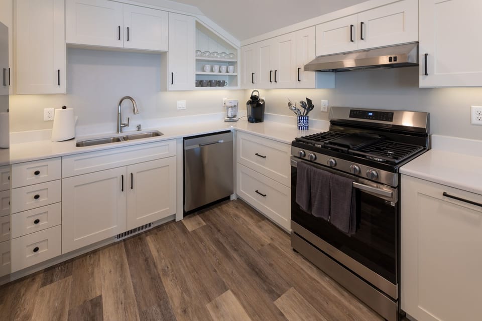 Kitchen with new appliances.