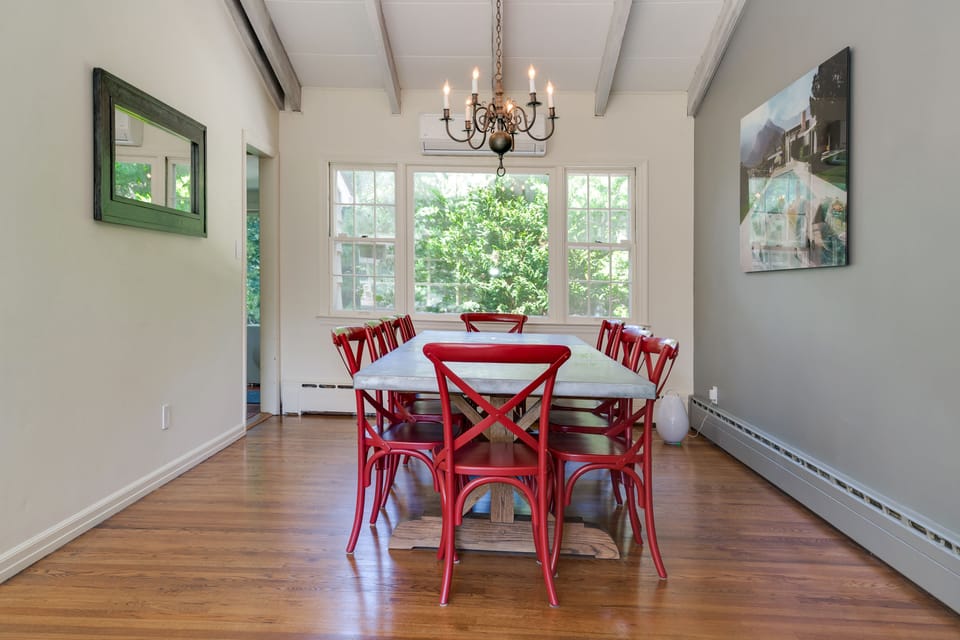 Dining for 10-12 people off of the kitchen