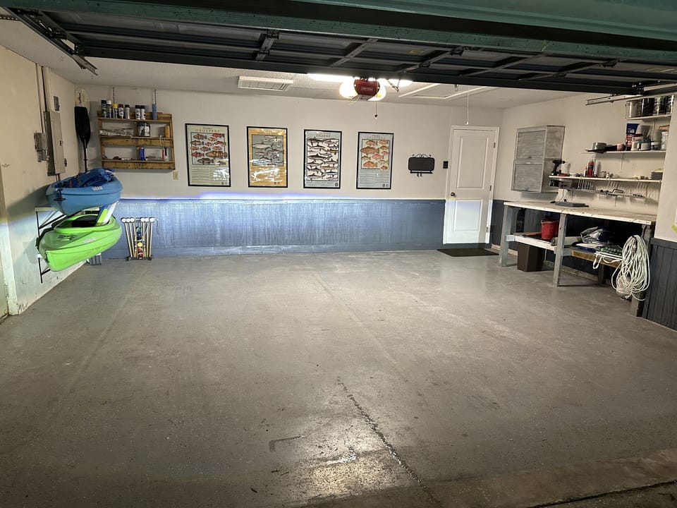 Two car garage. Remote opener provided.