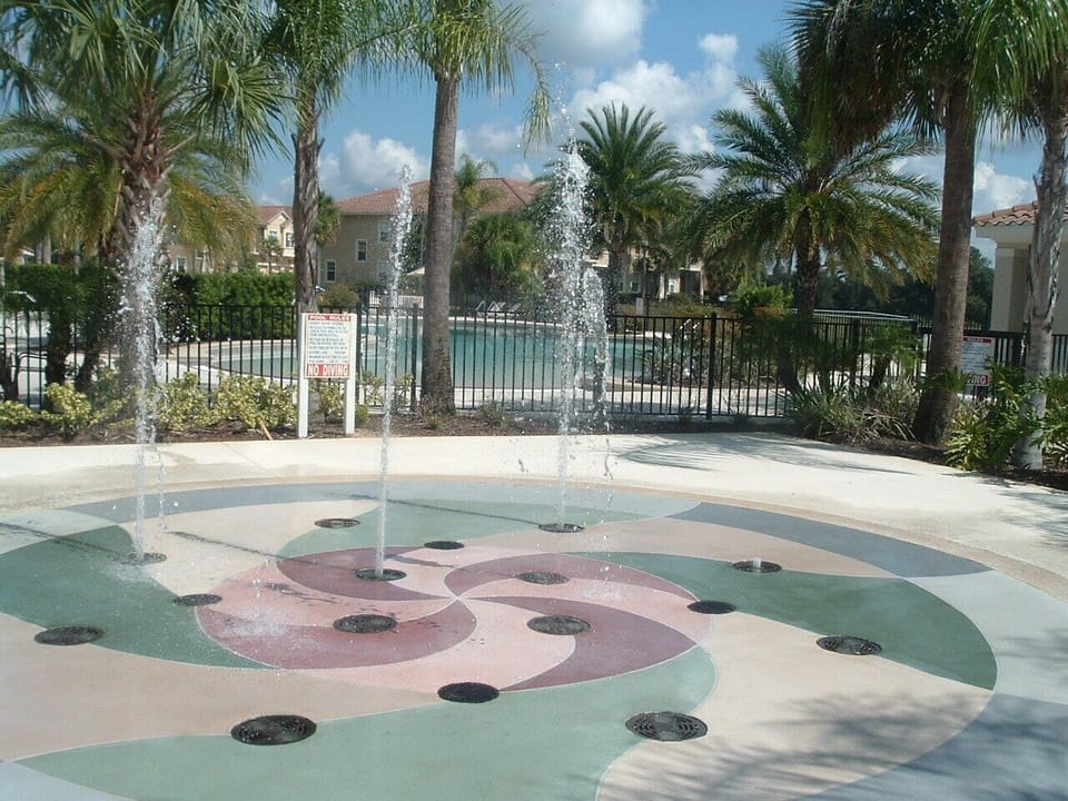 childrens playground and splash pad are  right next to the pool