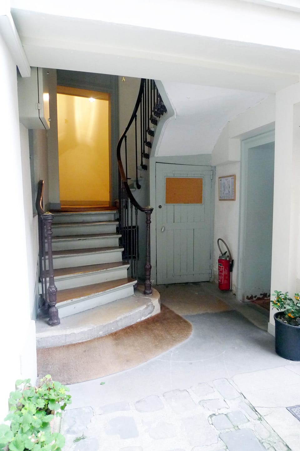 Old stairs, view from the courtyard. Building is 17th century
