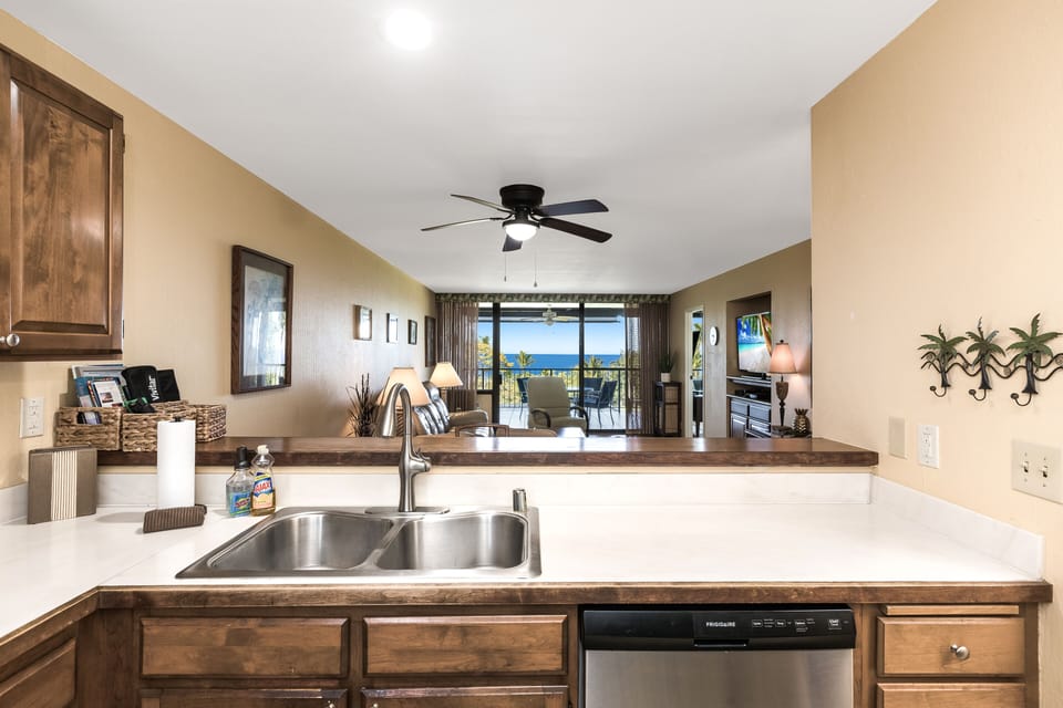 Ocean views from the kitchen
