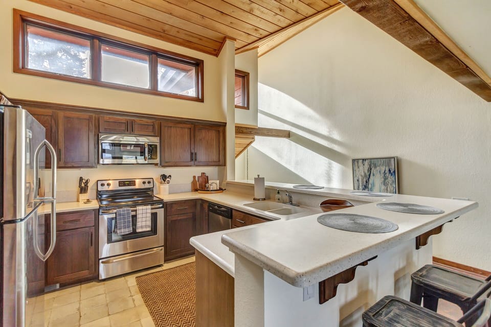 Large kitchen with EVERYTHING you need to enjoy meals at home.  